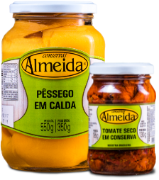 Pêssego em calda e tomate seco