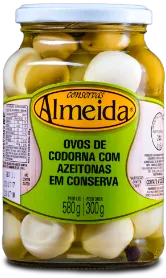 Ovos de codorna com azeitonas - 300g