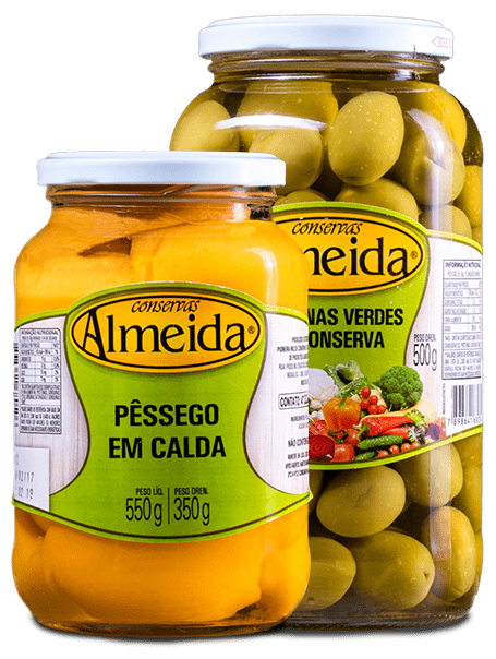 Pessêgo em calda, azeitonas verdes